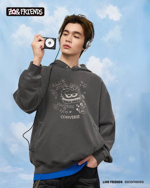 Converse x Zo&friends Zip up Hoodie Gray