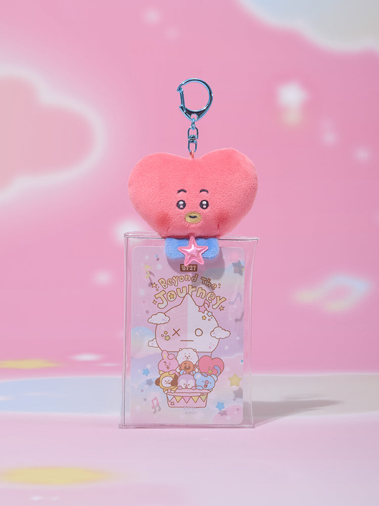 BT21 CLEAR PLUSH POUCH KEYRING BEYOND THE JOURNEY