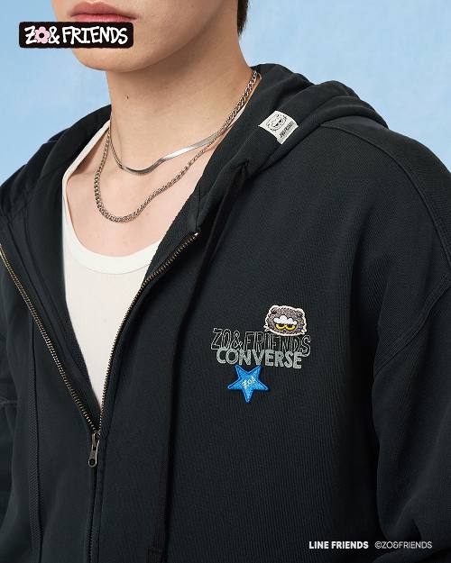 Converse x Zo&friends Zip up Hoodie Black