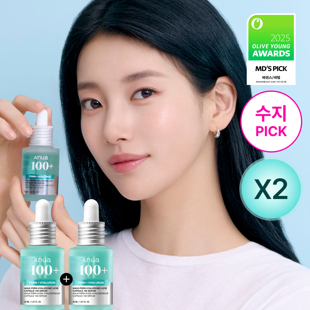 Anua PDRN Hyaluronic Acid Capsule 100 Serum 30ml Double Planning (+Cinamorol Pouch)