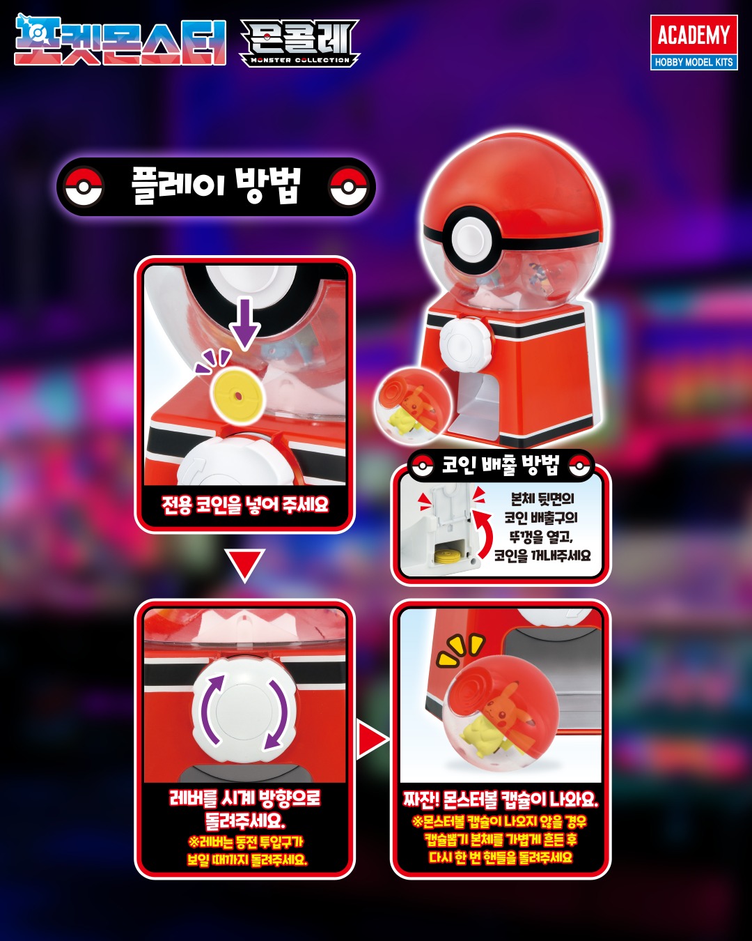 Takara Tomy Pokémon Gacha Machine (Moncolle Capsule Dispenser).