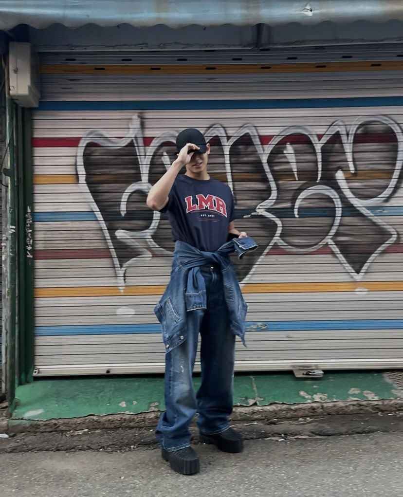 Lettering Logo Applique T-Shirt (Worn By Mingyu -SVT)