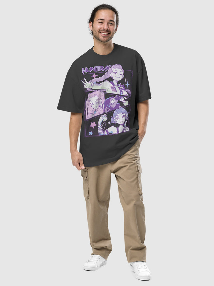 KPop Demon Hunters HUNTR/X Oversized Faded T-Shirt