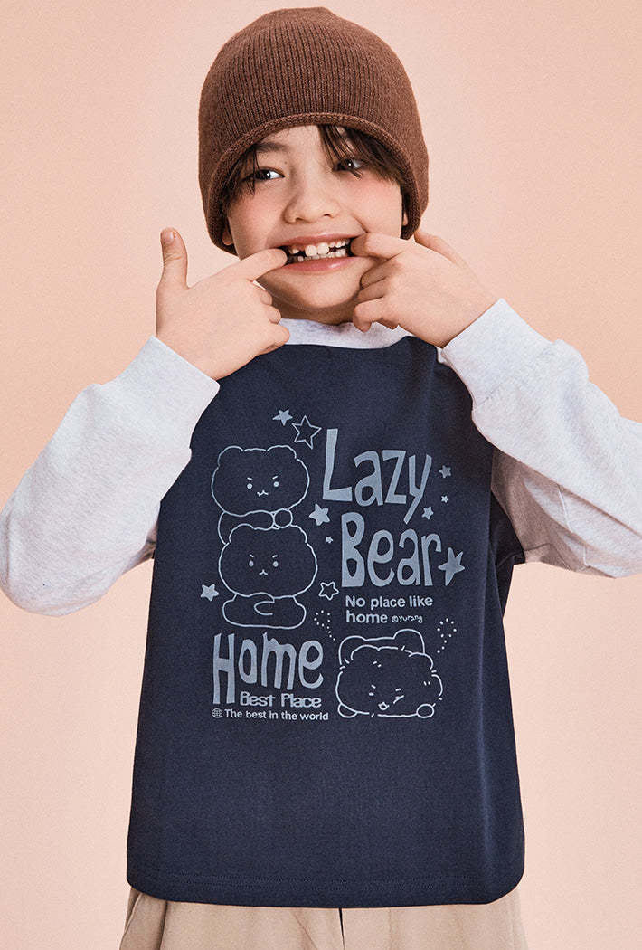 [Kids] (Mangled Bear) Long Sleeve T-Shirt (NAVY) - Kgifts.shop