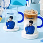 Ediya Coffee Byun Woo-seok Sign Blue Glass 600ml
