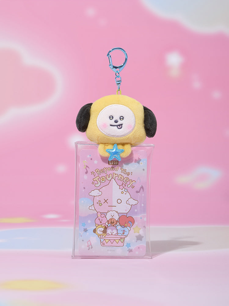 BT21 CLEAR PLUSH POUCH KEYRING BEYOND THE JOURNEY
