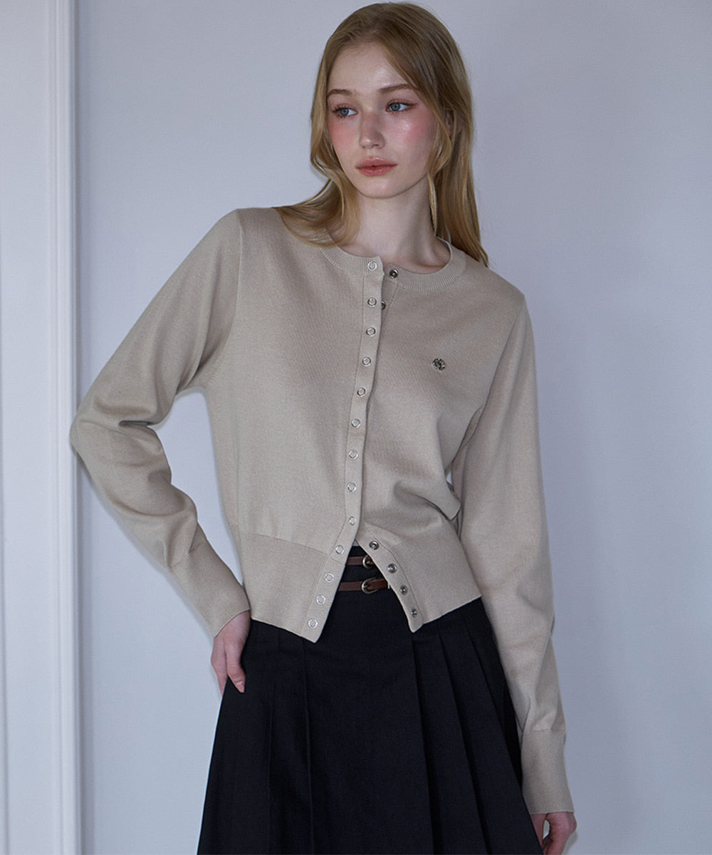 Eyelet Round Cardigan