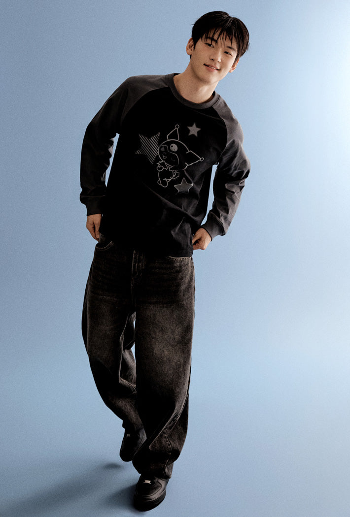 SANRIO x SPAO  Long-sleeved T-shirt ( BLACK) - Kgifts.shop