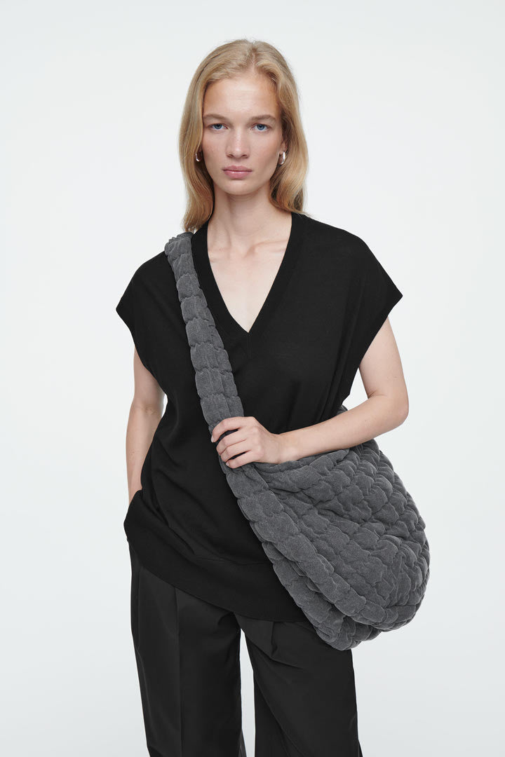 Oversized quilted crossbody bag