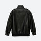 UNISEX, 4 Pocket Oversized Leather Blouson / Black
