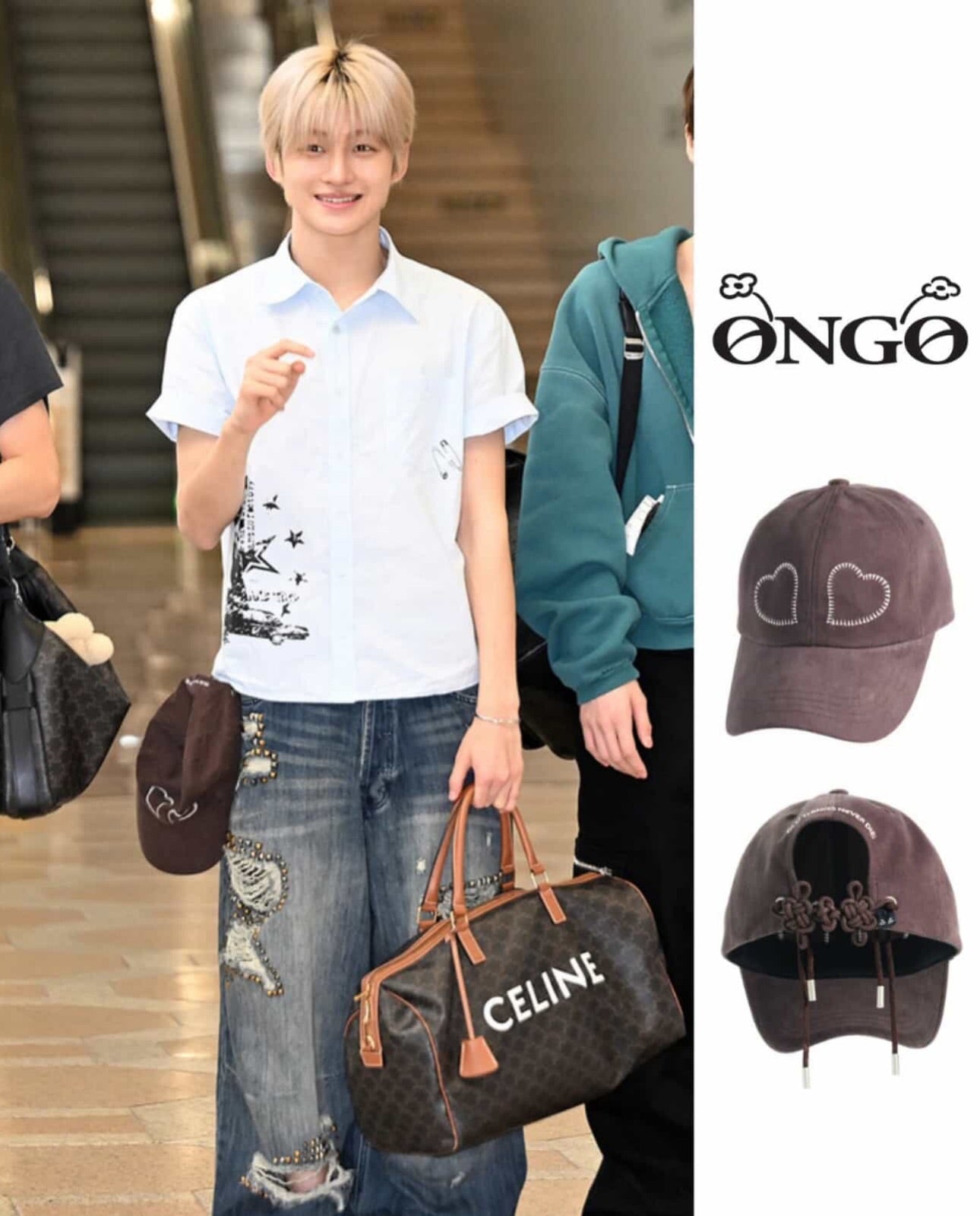 [Korean Celebrity Pick] DOUBLE HEART KNOT CAP [Pink]