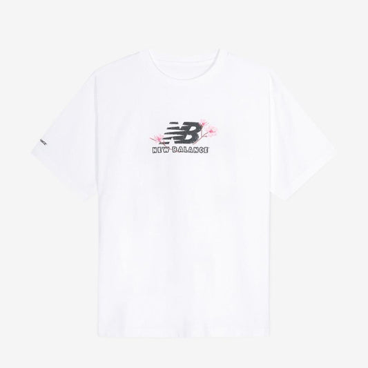 IU x New Balance Flower Logo Short Sleeve T-shirt White(Semi Over Fit)