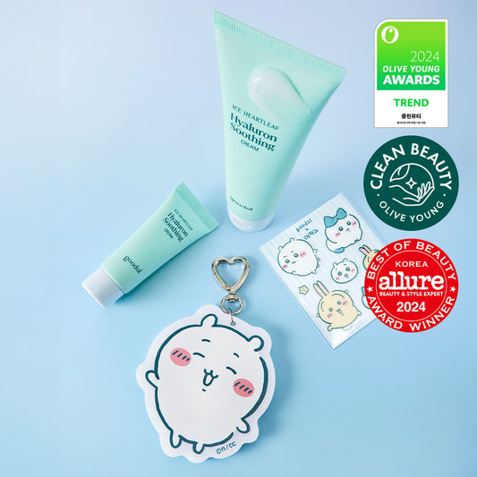 Goodal Ice Heartleaf Hyaluronic Soothing Cream 80ml+20ml (+Munjakgwi Mirror Keyring & Sticker)