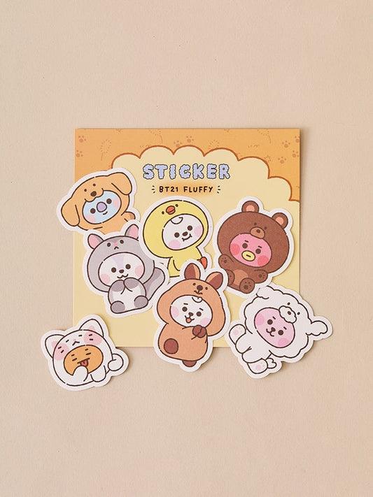 BT21 BABY STICKERS SET FLUFFY (7PCS)