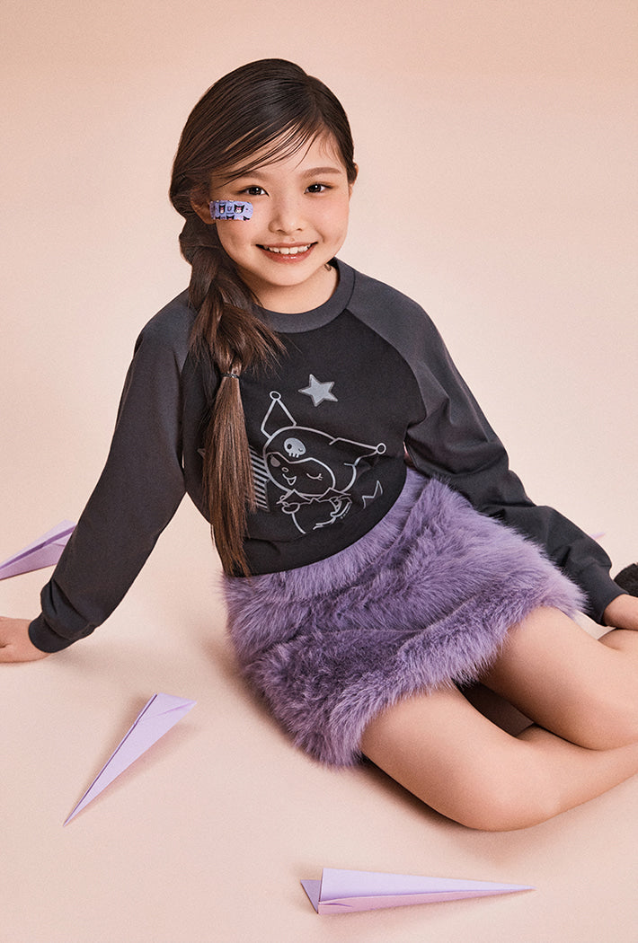 [Kids] (Sanrio Characters) Long Sleeve T-Shirt (BLACK) - Kgifts.shop