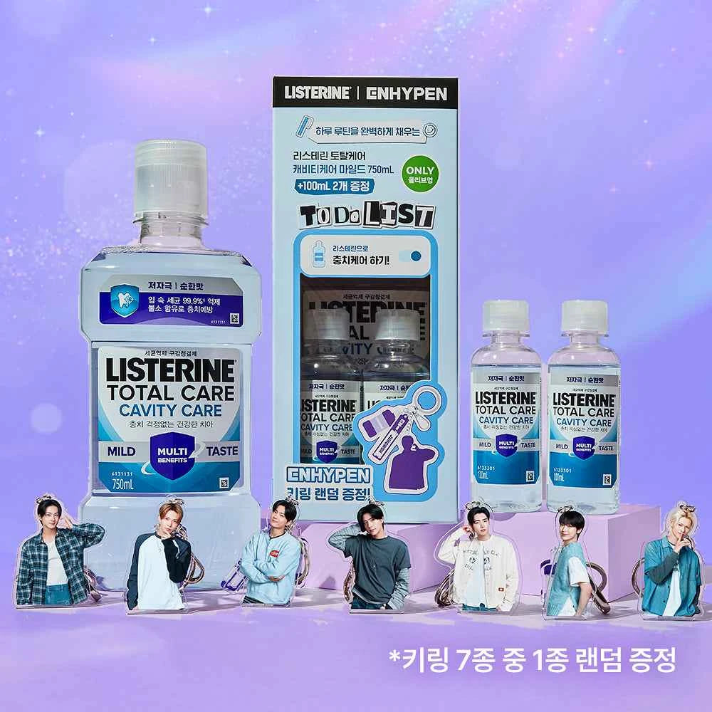 Listerine total care Cavity Care 750ml+100ml*2 [Enhyphen Polaroid+ Keychain]