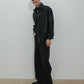 UNISEX, 4 Pocket Oversized Leather Blouson / Black