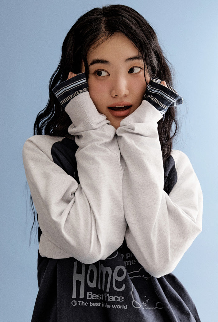 ( Mangled Bear x SPAO )  Long-sleeved T-shirt ( NAVY )