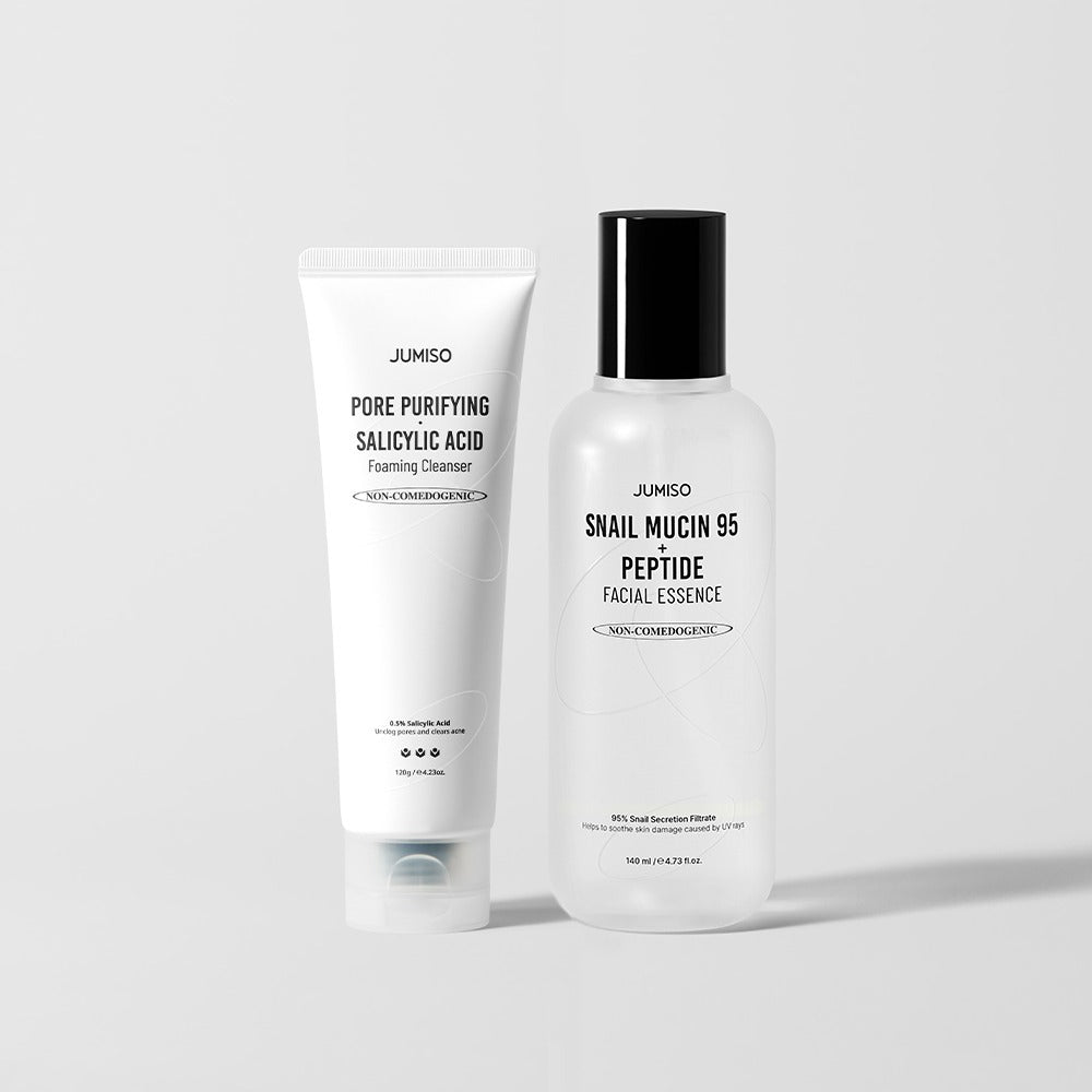 JUMISO Pore Purifying Salicylic Acid Cleanser 120g
+ Snail Peptide Essence 140ml X 2 piece set