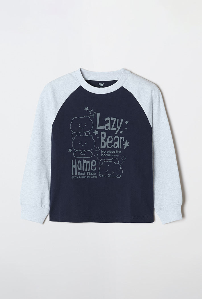 [Kids] (Mangled Bear) Long Sleeve T-Shirt (NAVY) - Kgifts.shop