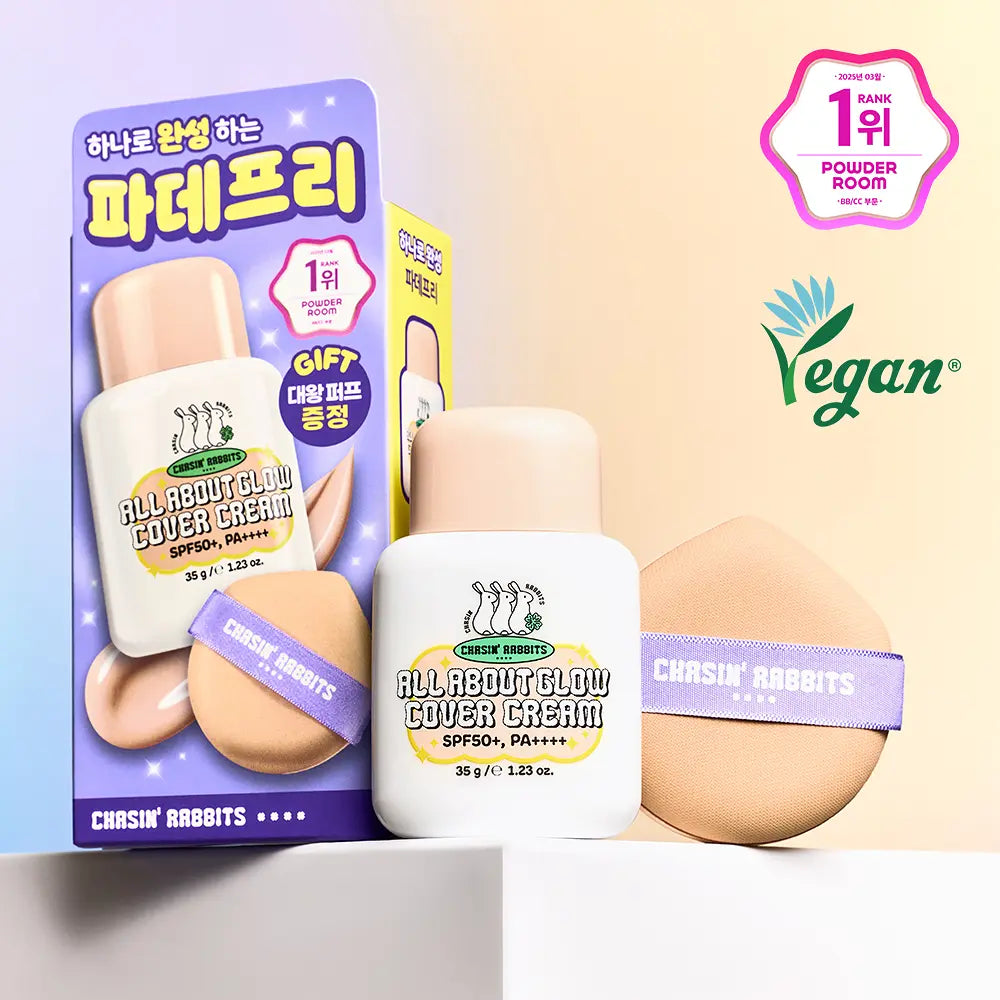 Chasing Rabbit All About Glow Cover Cream 35g Special (Large Puff) - Kgifts.shop