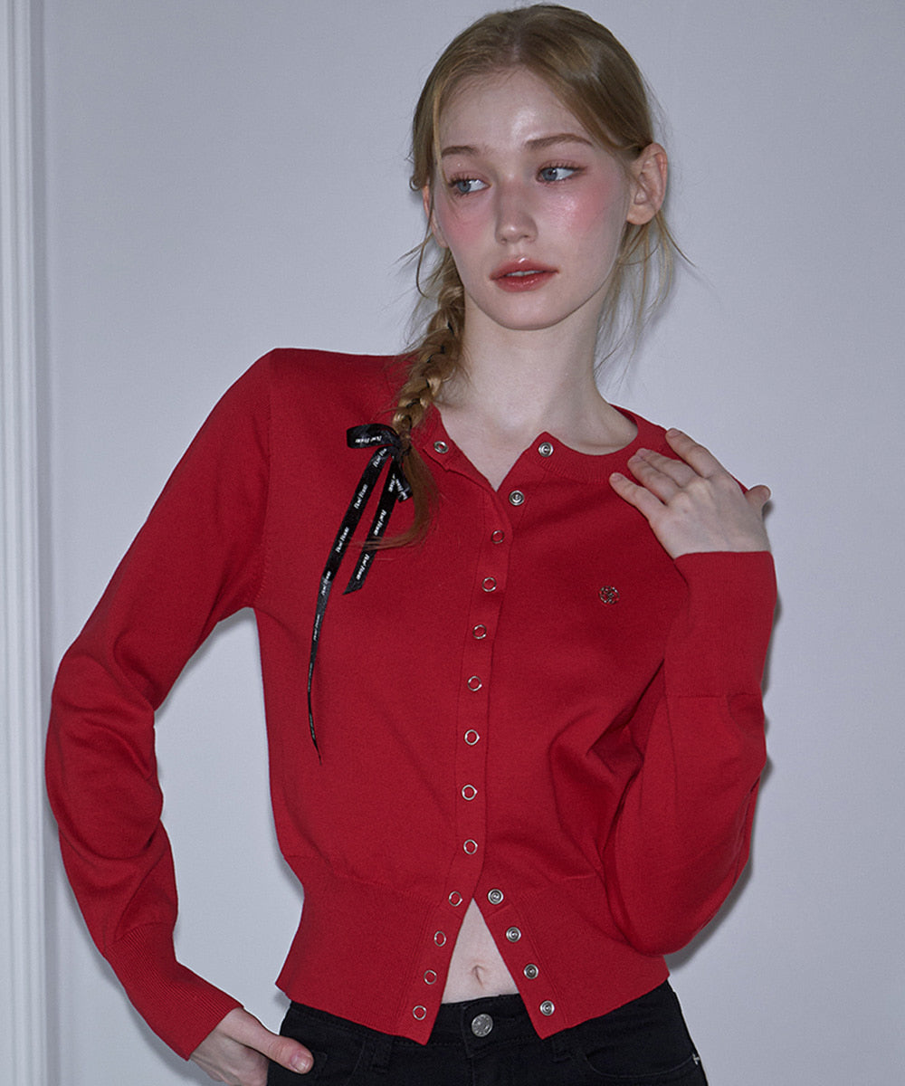 Eyelet Round Cardigan