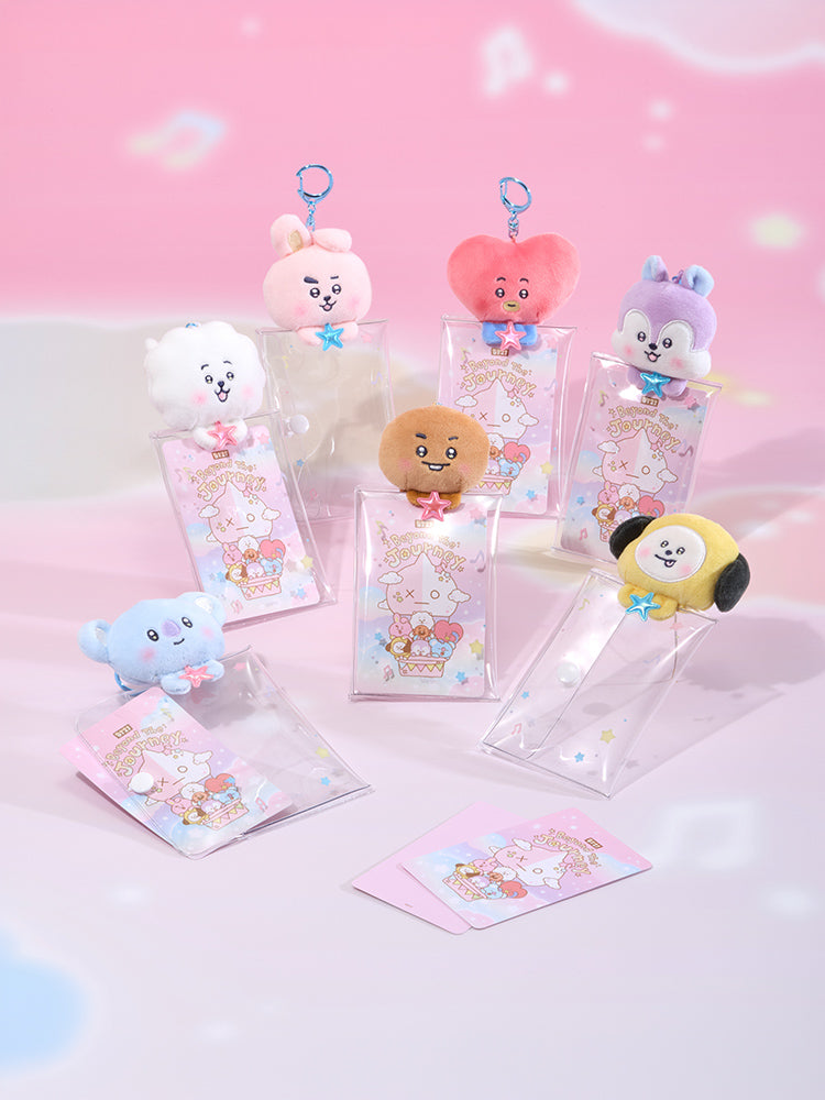 BT21 CLEAR PLUSH POUCH KEYRING BEYOND THE JOURNEY