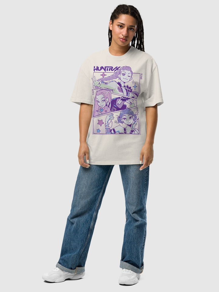 KPop Demon Hunters HUNTR/X Oversized Faded T-Shirt