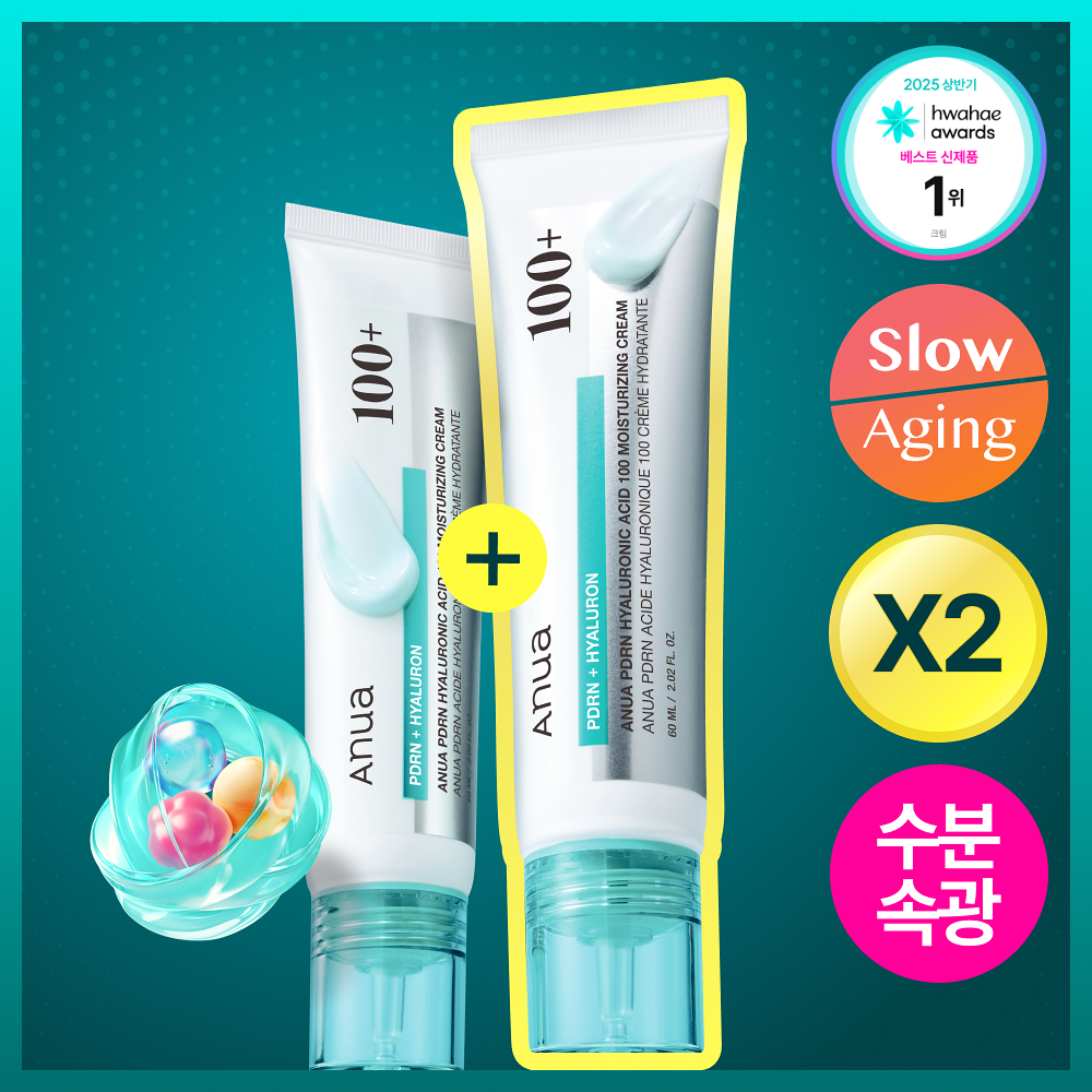 Anua PDRN Hyaluronic Acid 100 Moisture Cream 60ml Double Planning (+ Cinnamorol Clamp)