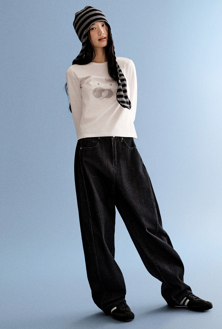 [Sanrio Characters] Cotton Spandex Round Neck Long Sleeve T-Shirt - Kgifts.shop