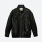 UNISEX, 4 Pocket Oversized Leather Blouson / Black