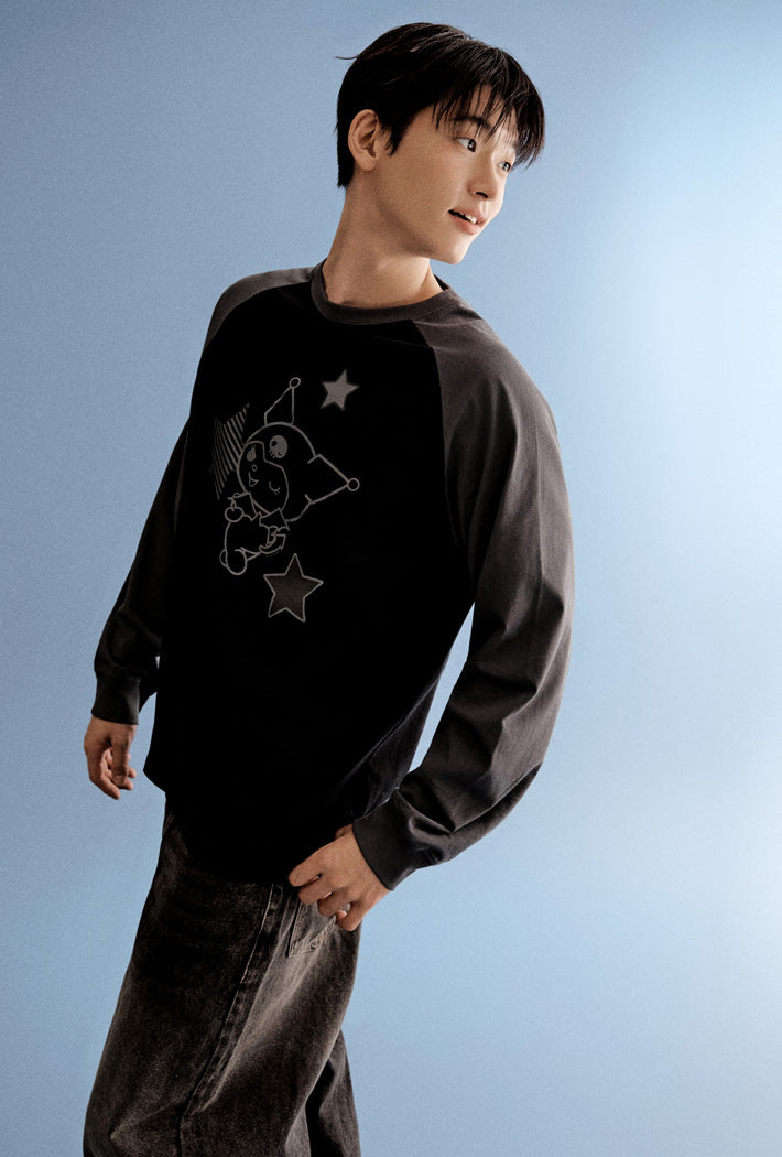 SANRIO x SPAO  Long-sleeved T-shirt ( BLACK) - Kgifts.shop