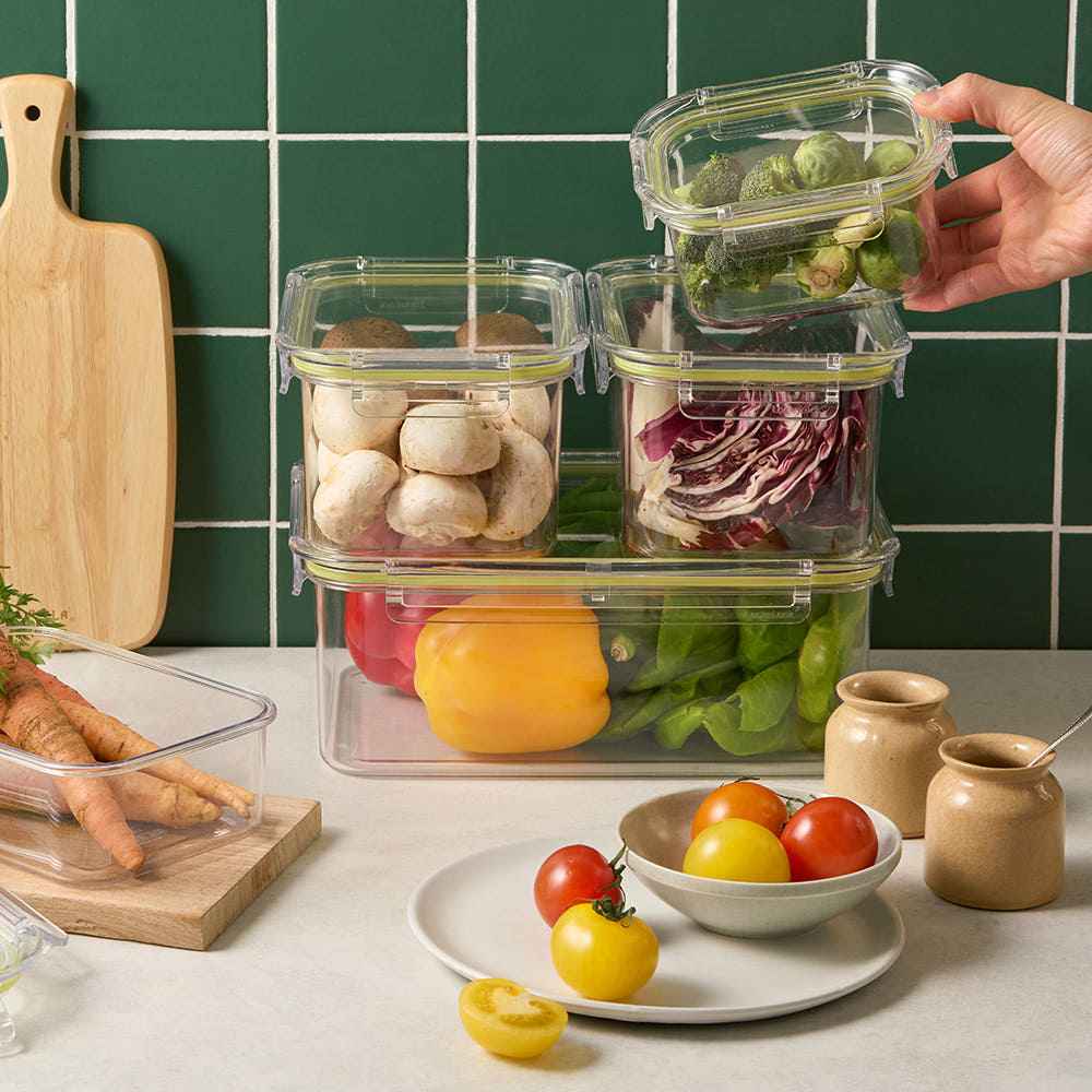 Lock & Lock All Tritan Airtight Container 7-Piece Basic Set + Free Scouring Pad