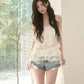 Fairy ruffle tail blouse - IVORY