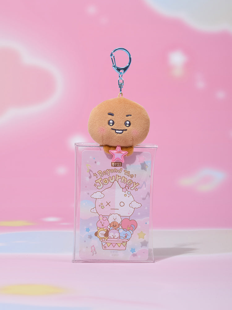 BT21 CLEAR PLUSH POUCH KEYRING BEYOND THE JOURNEY