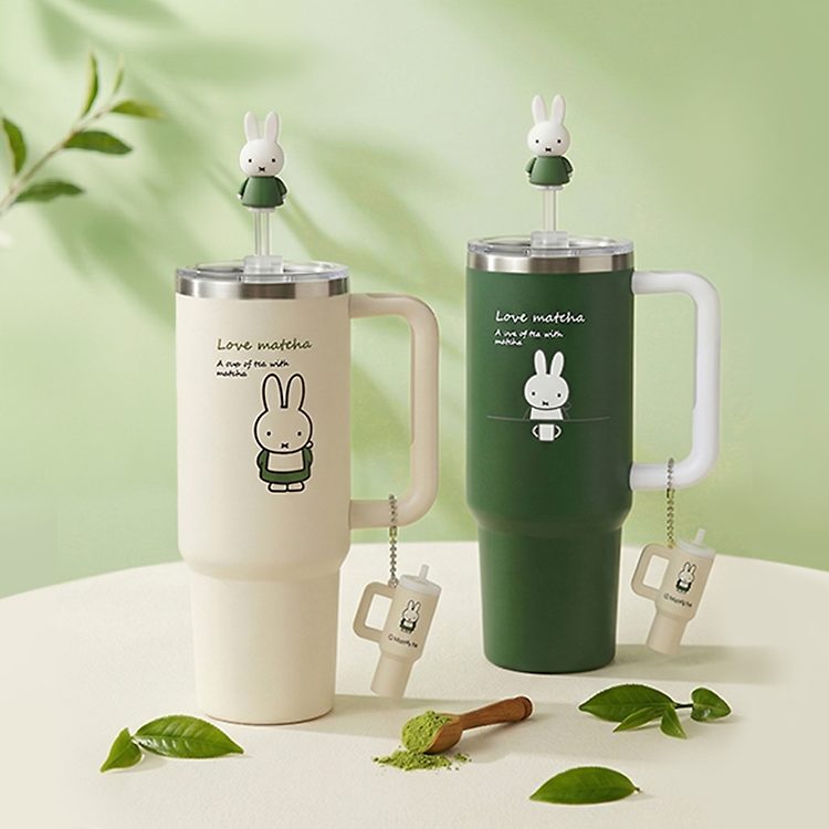 Miffy Matcha Series High Capacity Stainless steel Tumbler 887ml (Tumbler Keyring, Straw Cap)