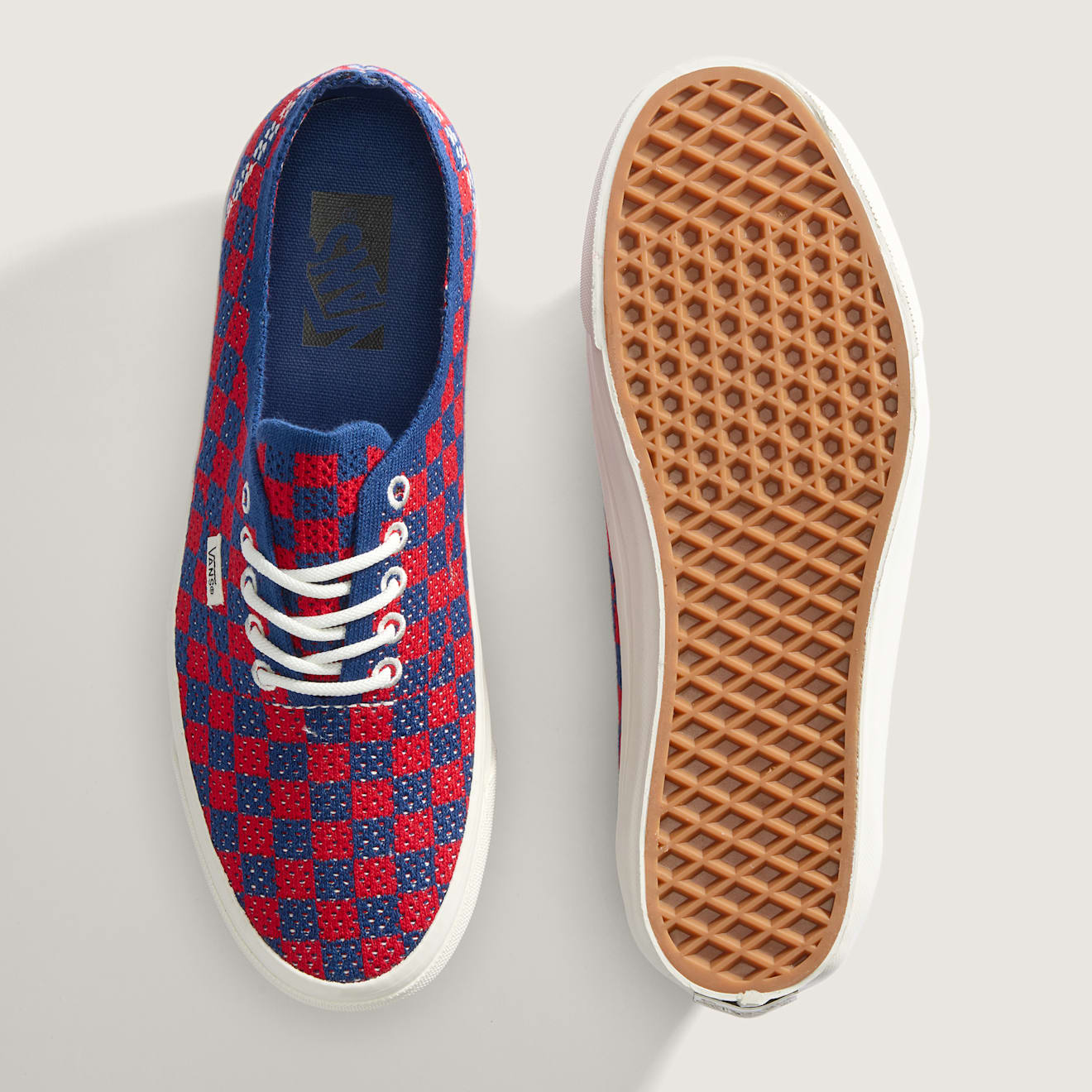 Vans Premium Authentic 44 Engineered Knit Punk Check ( Red )