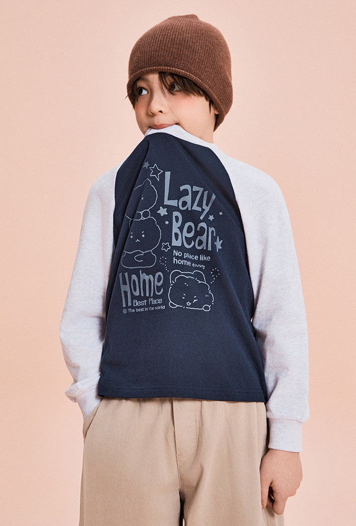 [Kids] (Mangled Bear) Long Sleeve T-Shirt (NAVY) - Kgifts.shop