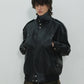 UNISEX, 4 Pocket Oversized Leather Blouson / Black