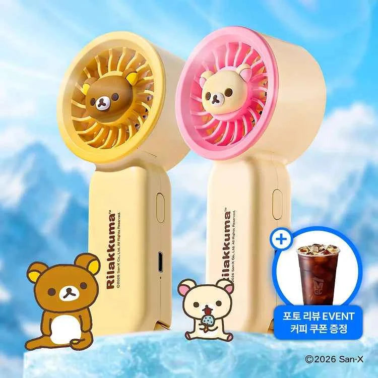 Rilakkuma Korilakkuma Clip Handy Fan Portable Mini Handheld Fan Carabiner Birthday Friend Office Worker Cool Summer Gift