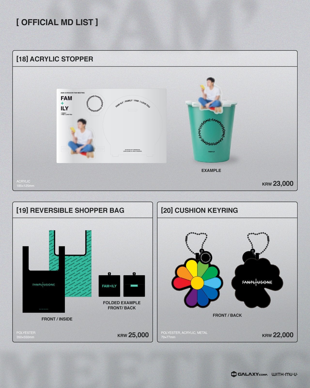 2026 G-DRAGON ‘FAM’ MEETING [FAM+ILY : FAMILY : FAM I LOVE YOU] OFFICIAL MD