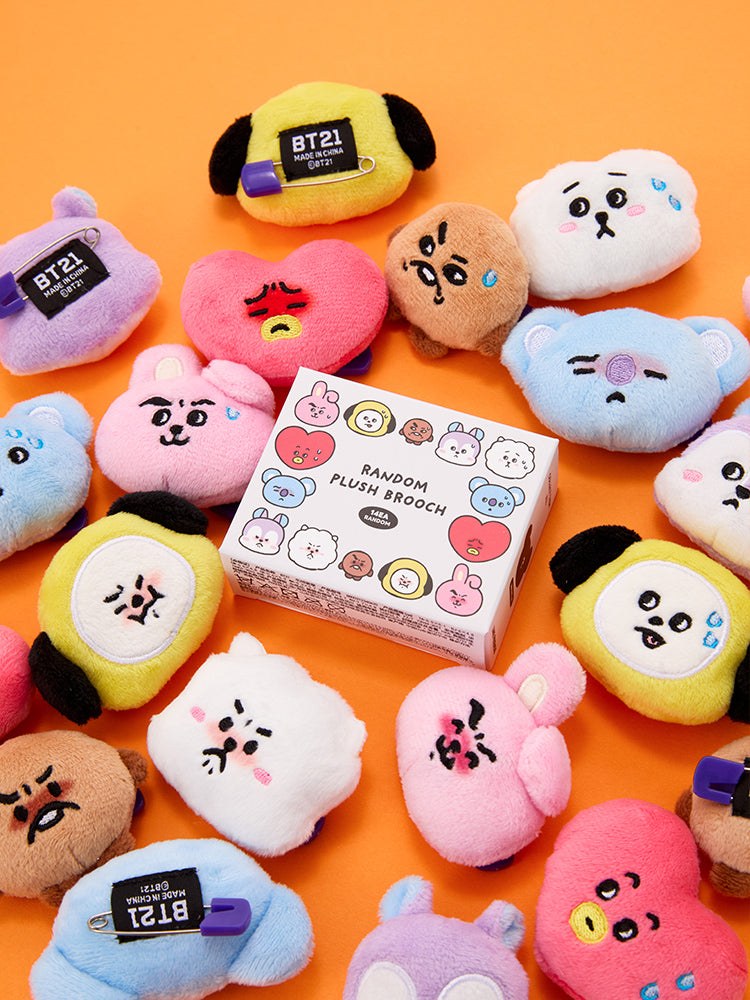 BT21 Today's Face Random Face Plush Brooch
