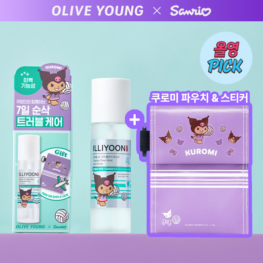 [Tanning Kuromi] Illiyoon Cica Trouble Mist 200ml (+Kuromi Pouch+ Sticker Sheet)