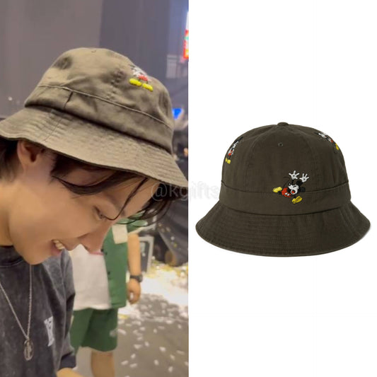 TNT Multi Mickey Crusher Brown Bucket Hat (Used By Jhope)