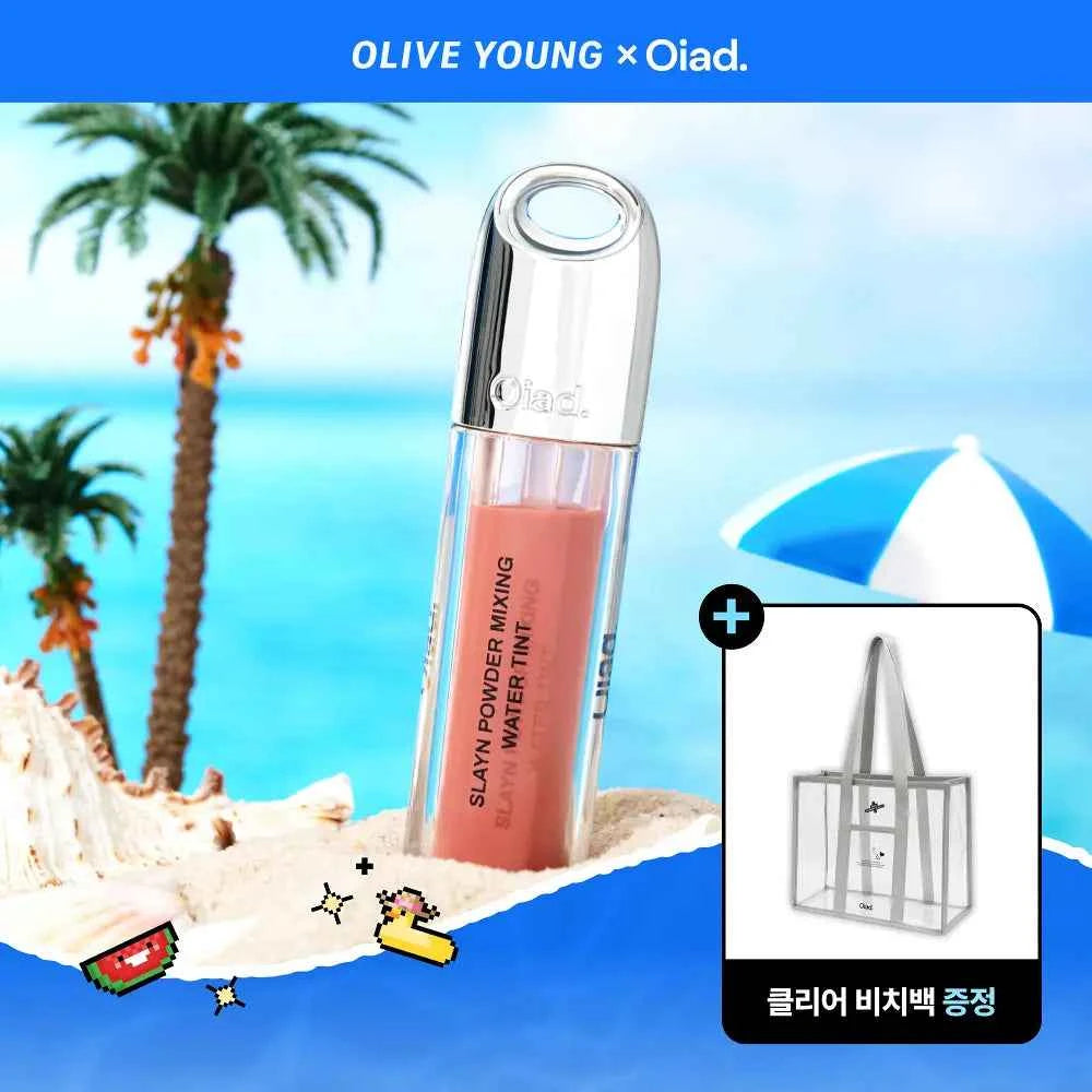Oiad Slaine Powder Mixing Water Tint + Clear Beach Bag