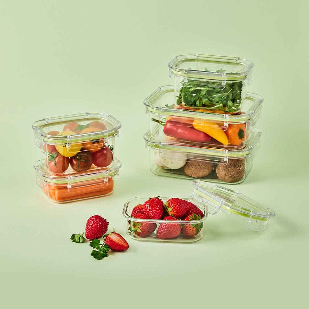 Lock & Lock All Tritan Airtight Container 7-Piece Basic Set + Free Scouring Pad