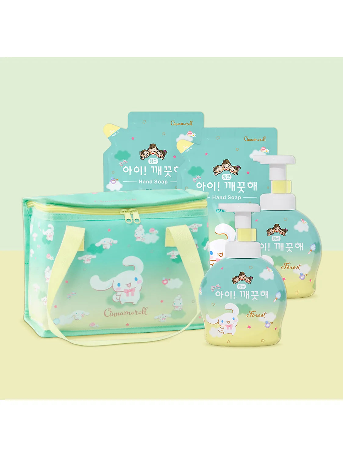 Ai! Kkaekkeuthae x Cinnamonroll 2x 490ml containers + 2 x 450ml refills [Free cooler bag or picnic mat
