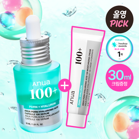 Anua PDRN Hyaluronic Acid Capsule 100 Serum 30ml Promotion (+ Cream 30ml)