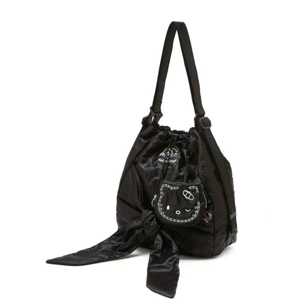 [Hello Kitty x athe] Le Bon Glossy Black Backpack and Shoulder Bag S