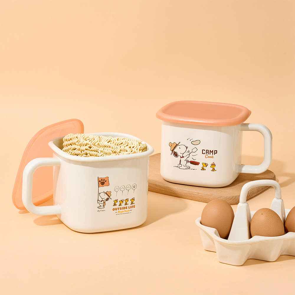 Lock & Lock x Peanuts Snoopy Mellow IH Enamel Square Canister/Pot 1.5L